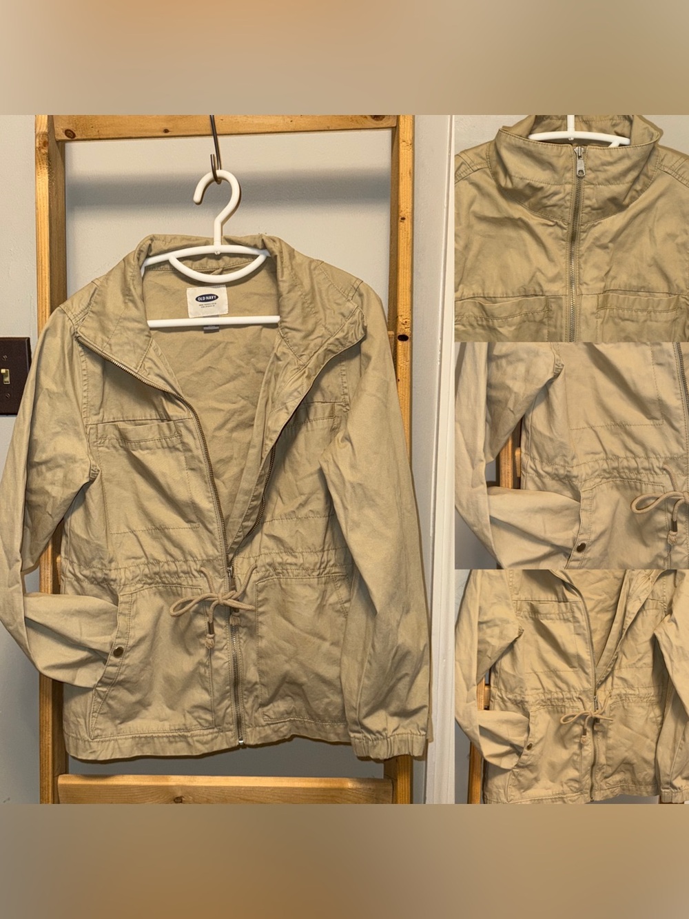 Old Navy Beige Drawstring Utility Jacket